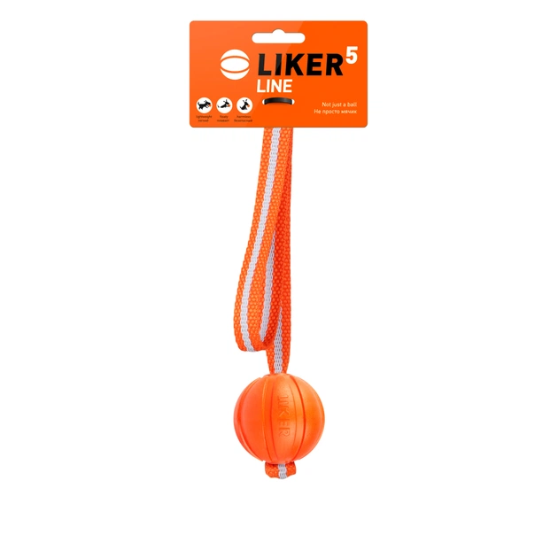 Игрушка для собак Liker Line Мячик с лентой 5 см (6286) - изображение 1