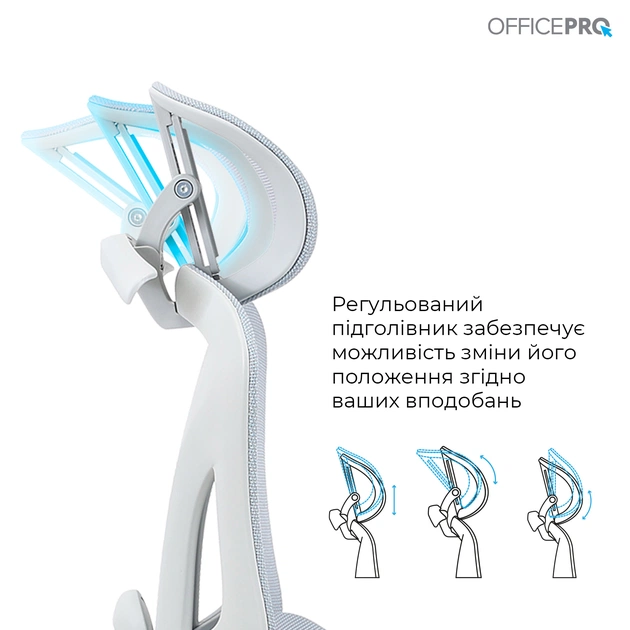 Кресло офисное OfficePro Elite OC950GLB Gray/Light Blue - изображение 9