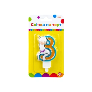 Свічка Maxi Llama "3" висотою 7,62 см (MX622068-3) зображення 1