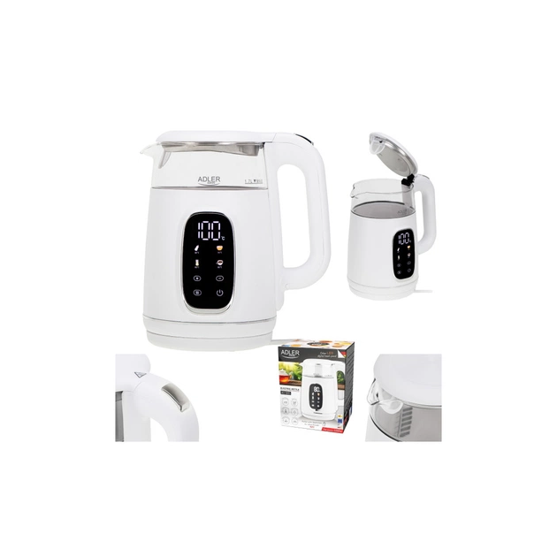 Електрочайник Adler AD 1305 white silver - picture 6