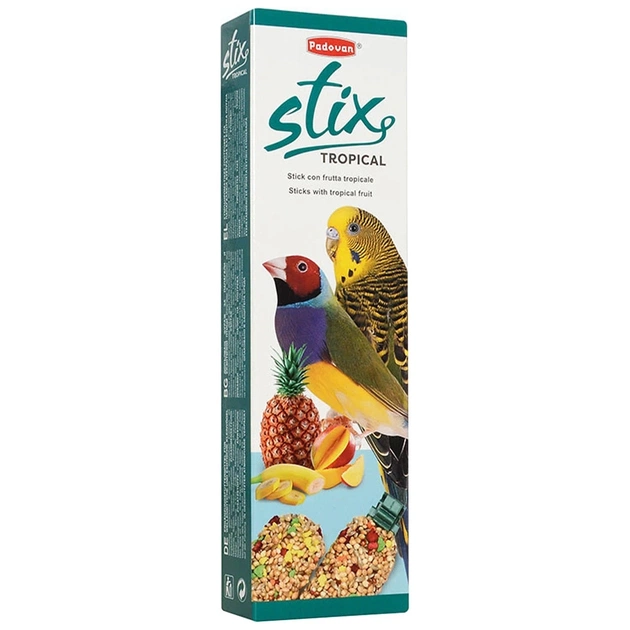 Ласощі для птахів Padovan Stix Tropical для хвилястих папуг та амадинів 80 г (8001254002071) - зображення 1