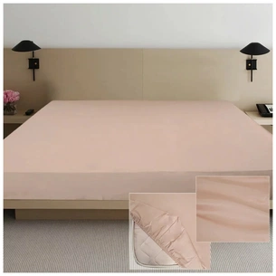 Простирадло Ярослав на гумці сатин 01 бежевий 200х90х20 (38245) зображення 1