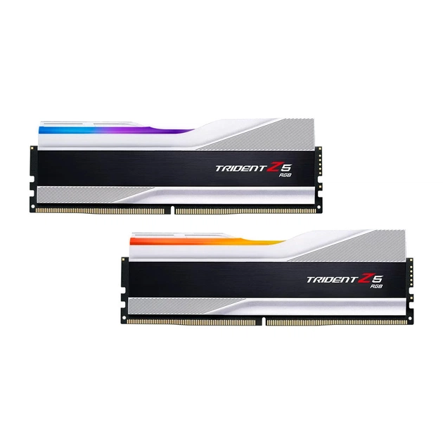 Модуль памяти для компьютера DDR5 32GB (2x16GB) 8000 MHz Trident Z5 RGB Silver G.Skill (F5-8000J3848H16GX2-TZ5RS) - изображение 1