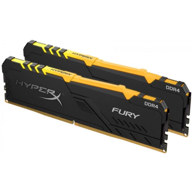 Модуль пам'яті для комп'ютера DDR4 32GB (2x16GB) 2400 MHz HyperX Fury Black RGB Kingston Fury (ex.HyperX) (HX424C15FB3AK2/32) - изображение 1