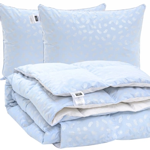 Ковдра MirSon Набір пуховий №2127 Bio-Blue Зима 70% пух 172х205 + подушки 50х70 2 шт середні (2200003023923) зображення 1