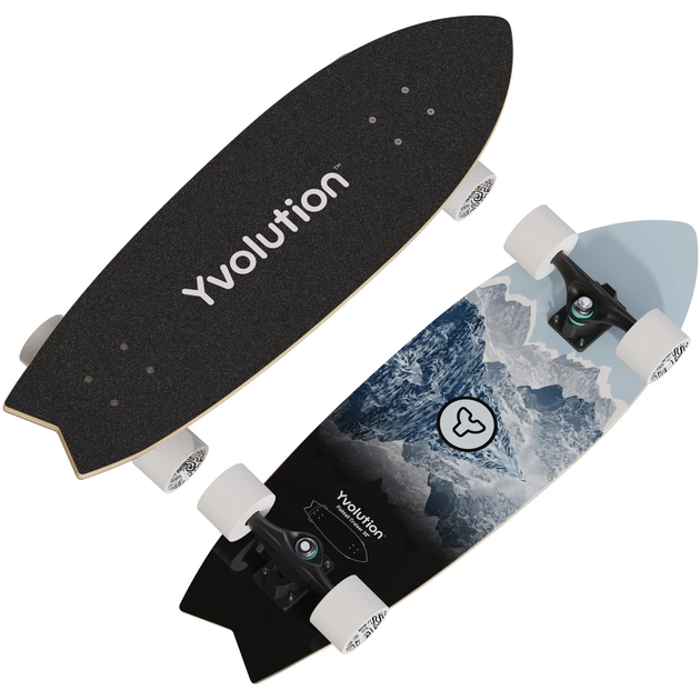 Скейтборд детский Yvolution Dynamo Cruiser LED 76 см, синий (YS52B2) - изображение 1