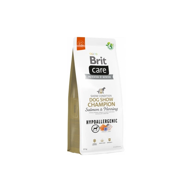 Сухой корм для собак Brit Care Dog Hypoallergenic Dog Show Champion с лососем и селедкой 12 кг (8595602559107) - изображение 1