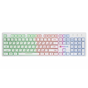 Клавіатура REAL-EL 7070 Comfort Backlit, white зображення 1