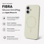 Чохол до мобільного телефона BeCover FIBRA Silicone OmniMag Apple iPhone 16 Milk White (716230) - зменшене зображення 3
