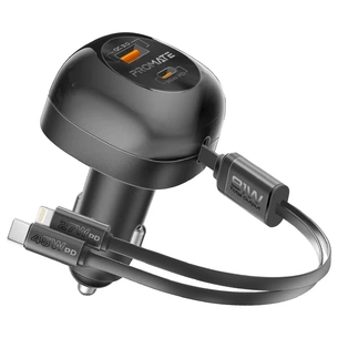 Зарядний пристрій Promate 1xUSB-C PD + 1xUSB + cable USB-C/Lightning max 81W black (powerdrive-rci81) зображення 1