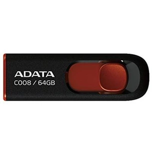 USB флеш накопичувач ADATA 64GB C008 Black+Red USB 2.0 (AC008-64G-RKD) зображення 1