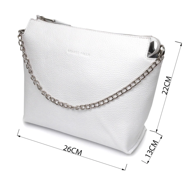 Сумка Grande Pelle Из натуральной кожи Белая (11654) - изображение 3