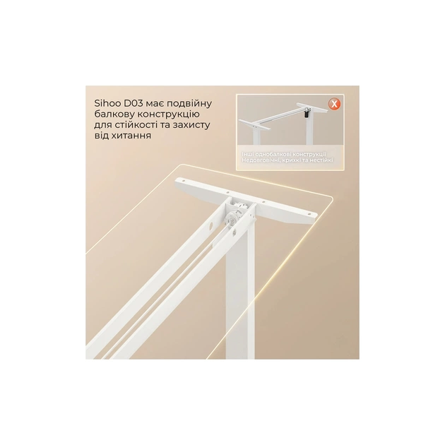 Комп'ютерний стіл Sihoo D03 White (D03-106/D03-107) - picture 9