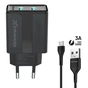 Зарядний пристрій Grand-X CH-15UMB (5V/2,1A + DC cable 2,4А USB -> Micro USB 1m) Black (CH-15UMB) - зменшене зображення 1