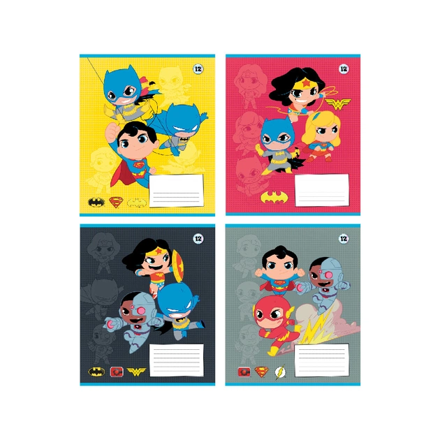 Тетрадь Kite DC Comics, 12 листов, косая линия (DC25-235) - изображение 1