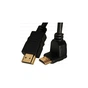 Кабель мультимедійний HDMI M to HDMI M 1.0m V1.4 90° corner black Merlion (YT-HDMI(M)/(M)HS-1.0m/90°) - уменьшенное изображение 3