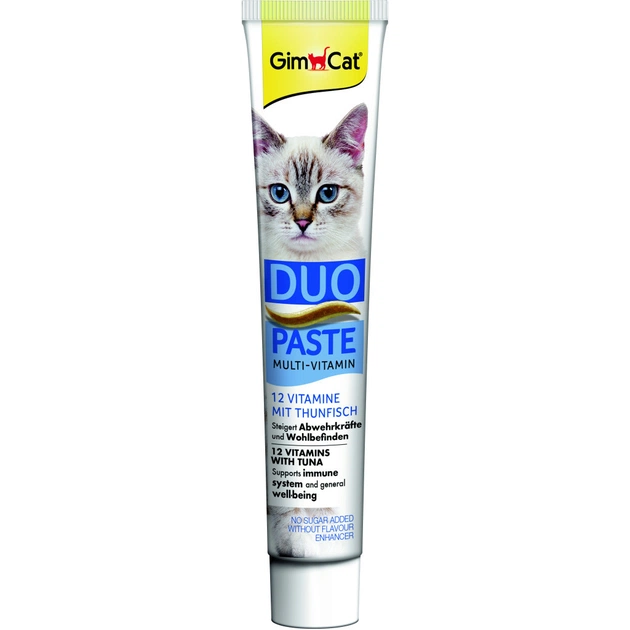 Паста для тварин GimCat DUO PASTE Multi-vitamin 12 vitamins with tuna 12 вітамінів та тунець 50 г (4002064421858) - picture 3
