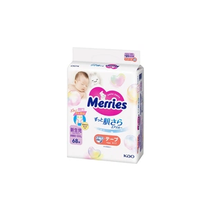 Підгузки Merries для новонароджених 5 кг 68 шт (4901301437693) зображення 1