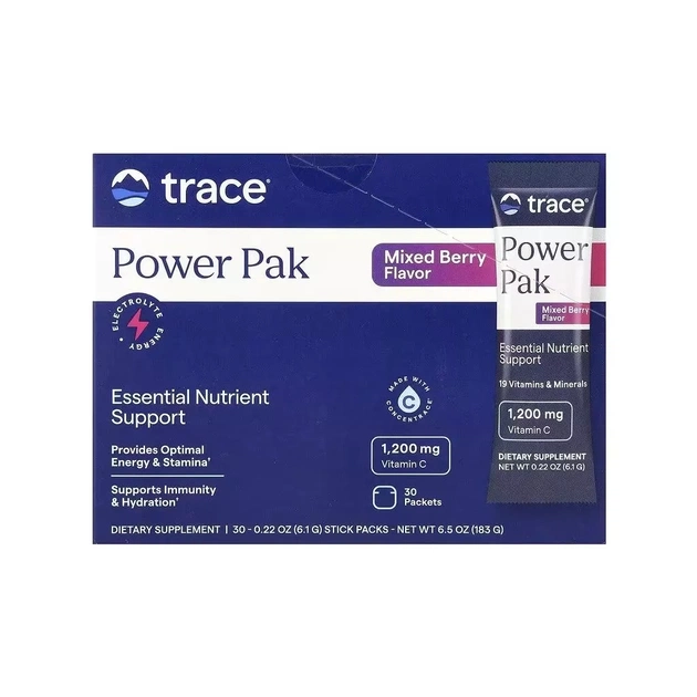Вітамінно-мінеральний комплекс Trace Електроліти, смак ягід Power Pak, 30 пакетів по 6 гр (TMR00287) - зображення 1