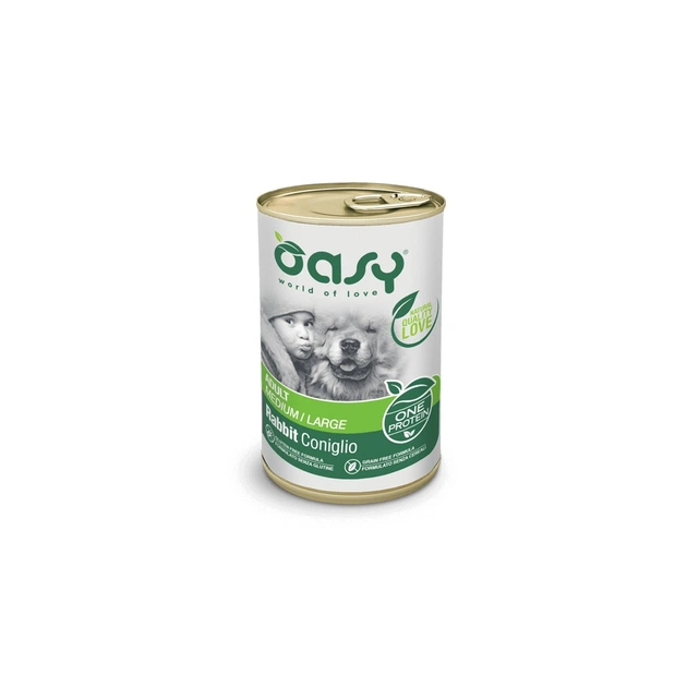 Консерви для собак OASY One Animal Protein ADULT Medium/Large з кроликом 400 г (8053017342382) - зображення 1