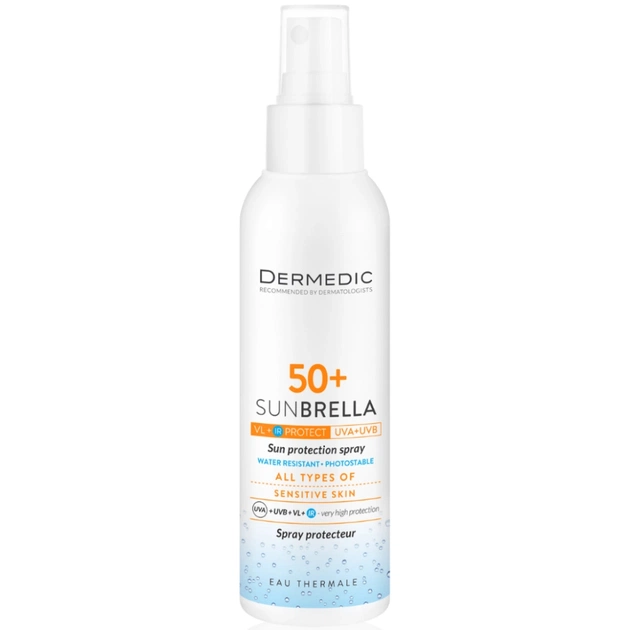 Засіб від засмаги Dermedic Sunbrella Сонцезахисний молочко-спрей для тіла SPF50+ 150 мл (5901643175269) - picture 1