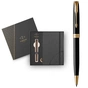 Ручка кулькова Parker SONNET 17 Black Lacquer GT BP + блокнот Parker + подар.упак. GIFT24 (86 032b24) - зменшене зображення 1