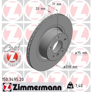 Гальмівний диск ZIMMERMANN 150.3495.20 зображення 1