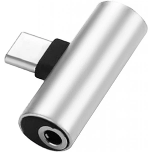 Перехідник Type-C to Jack 3.5 мм 1.0m 2in1 XoKo (AC-205-SLV) зображення 1