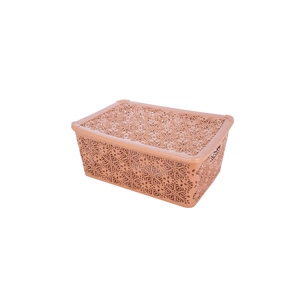 Кошик для зберігання Violet House 0404 №2 Ажур з кришкою Cream 14 л (0404 №2 Ажур CR з/кр. 14 л) зображення 1