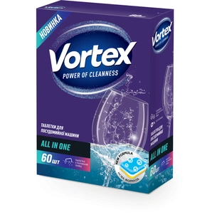 Таблетки для посудомийних машин Vortex All in 1 60 шт. (4823071618600) зображення 1