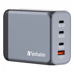 Зарядний пристрій Verbatim GaN 200 W 4 ports (2xUSB-C-100 W,USB-C-65 W /USB-A -3.0) (32204) зображення 1