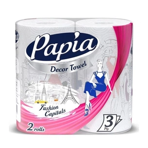 Паперові рушники Papia Decor 3 шари 2 рулони (8690536019021) зображення 1