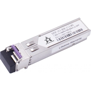 Модуль SFP Alistar 1000BASE-BX 1SM WDM LC 80KM TX1490/RX1550nm DDM (SFP-1G-BX-U-L80) зображення 1