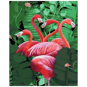 Картина по номерам Strateg Рожеві фламінго 40х50 см (SY6266) зображення 1