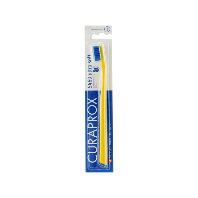 Зубна щітка Curaprox CS 5460 Ultra Soft Ультрам'яка D 0.10 мм Жовта із синьою щетиною (CS 5460-02) - зображення 1