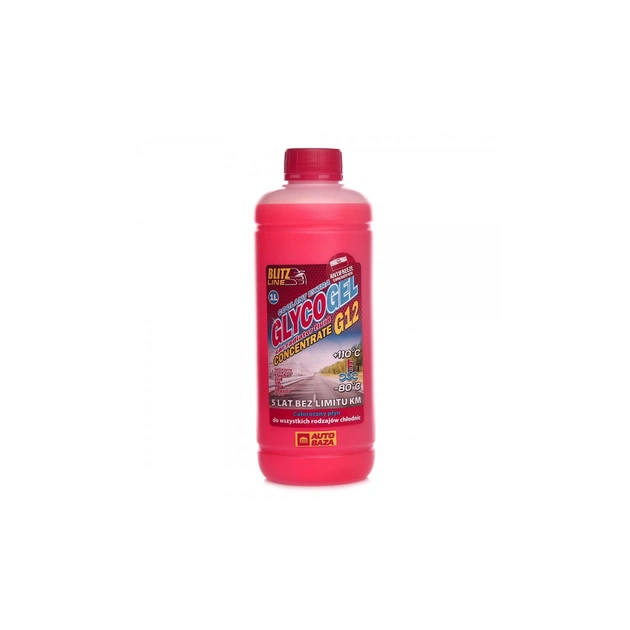 Антифриз Blitz Line концентрат Glycogel G12 -80C червоний, 1л (1,2кг.) (26154) - зображення 1