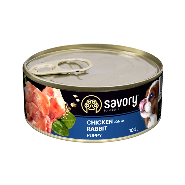 Консерви для собак Savory Dog All breeds Puppy з кроликом 100 г (4820232630563) - изображение 1