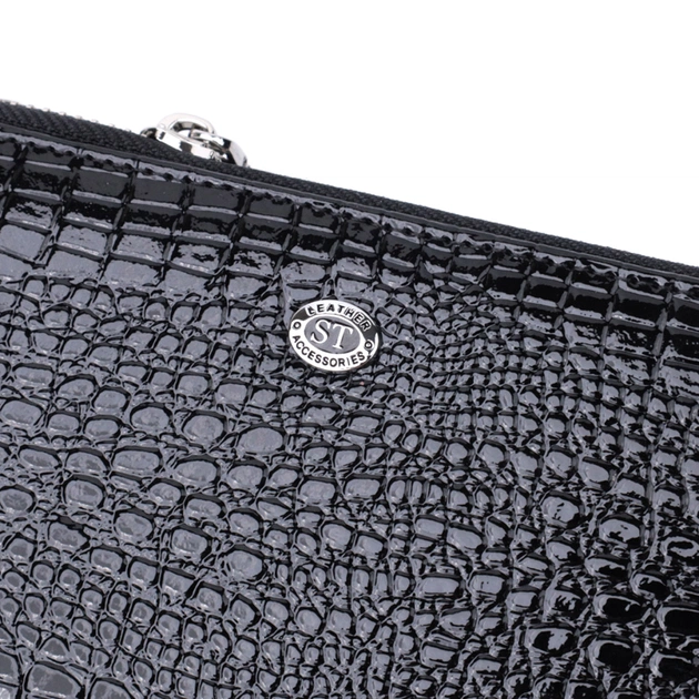 Кошелек ST Leather Из лакированной натуральной кожи Черный (22693) - изображение 5