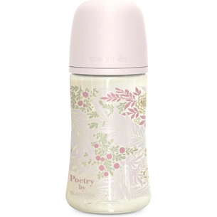 Пляшечка для годування Suavinex Poetry, 270 мл, фізіологічна соска середній потік, світло-рожева (308969) зображення 1