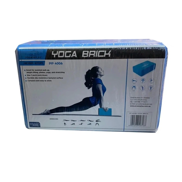 Блок для йоги PowerPlay 4006 Yoga Brick Синий (PP_4006_Blue_Yoga_Brick) - picture 3