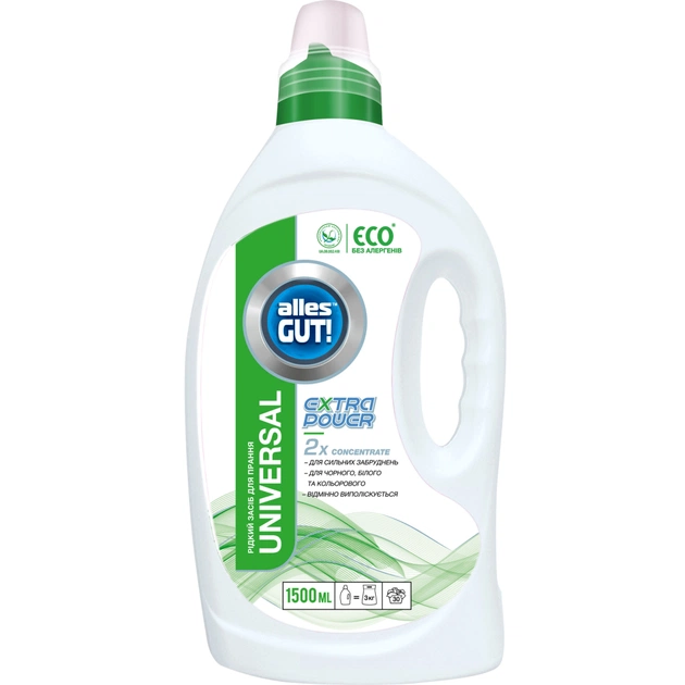 Гель для стирки Alles GUT! Eco Universal Extra Power 1.5 л (4820189880462) - изображение 1
