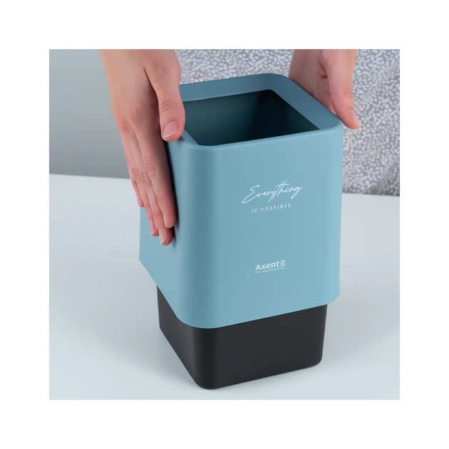 Кошик для паперів Axent Настільний контейнер для сміття, квадратний, блакитний (2132-07-A) - picture 5