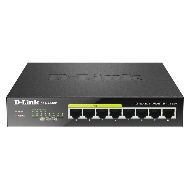 Комутатор мережевий D-Link DGS-1008P/E - изображение 1