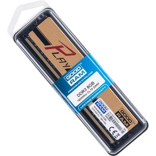Модуль пам'яті для комп'ютера DDR3 8GB 1600 MHz PLAY Gold Goodram (GYG1600D364L10/8G) - зображення 1