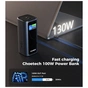 Батарея універсальна Choetech 20000mAh, PD/130W, QC, AFC , TFT, pass-through charging (B815C) - зменшене зображення 5