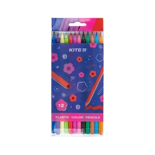Олівці кольорові Kite Flower пластикові, 12 кольорів (K24-049-1) зображення 1