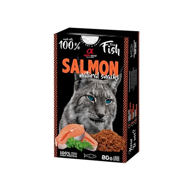 Лакомство для котов Alpha Spirit Cat Salmon Natural Snacks с лососем 80 г (8436586311773) - изображение 1
