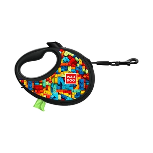 Повідець для собак WAUDOG R-leash з контейнером для пакетів "Блоки", світловідбивна стрічка, L (257-4056) зображення 1