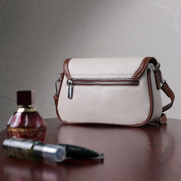 Сумка Vintage Жіноча з фактурним клапаном з натуральної шкіри Біла (22623) - зображення 12