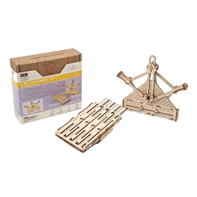 Конструктор Ugears STEM-модель 2-в-1 Арифметичний набір (70152) - изображение 11